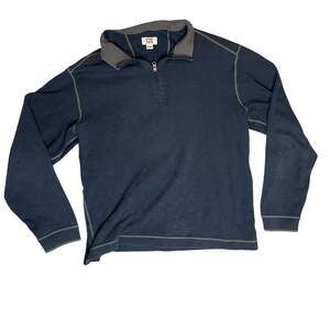 Cutter & Buck 1/4 Zip Pullover Mens Large Tall Blue Sweater Casual